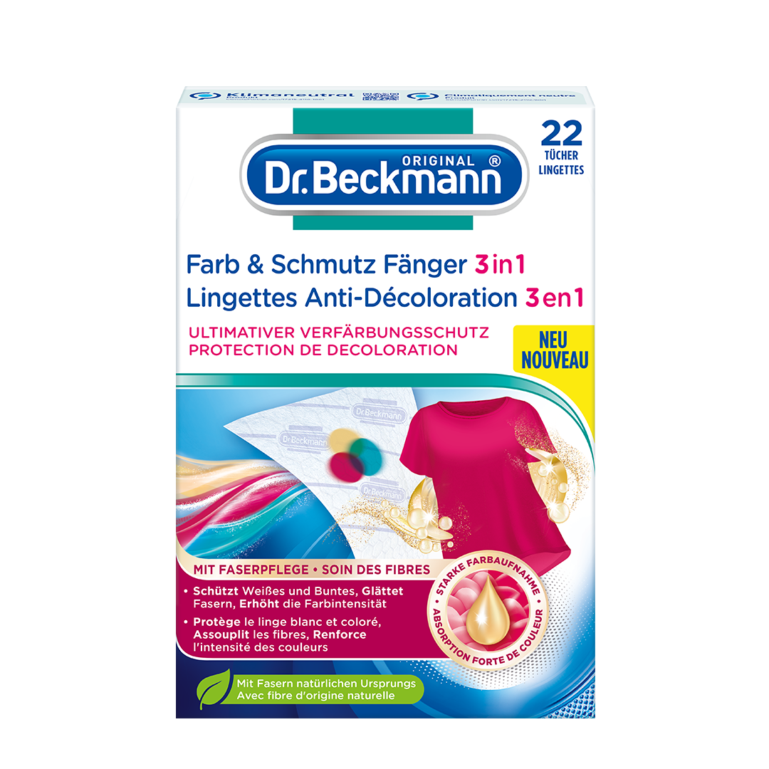 Dr. Beckmann Lingette Anti-Décoloration avec microfibre– Pour moins trier  son linge